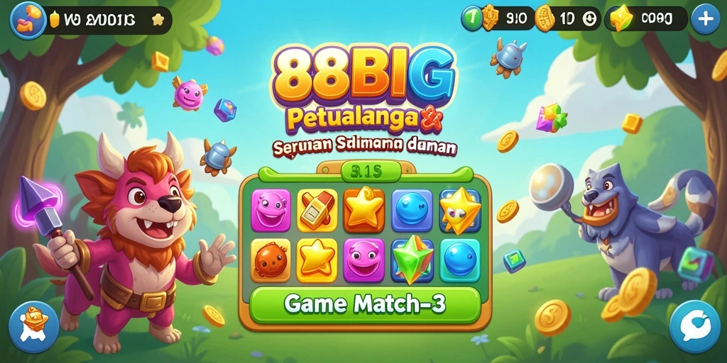 Tampilan gameplay seru dari game Match-3 88BIG.