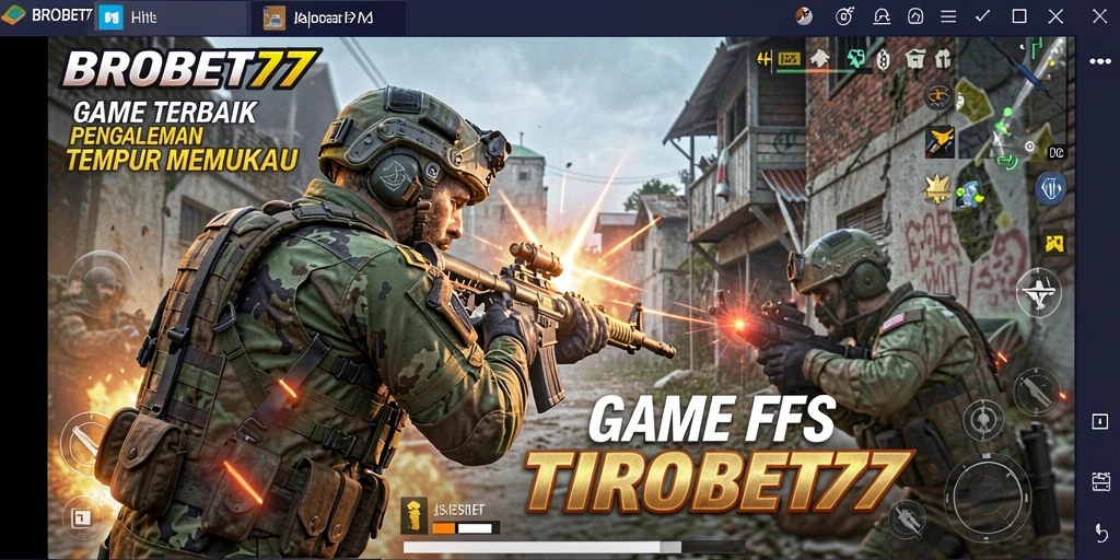 Tampilan gameplay intens BROBET77 dengan aksi tembak-menembak mendebarkan.