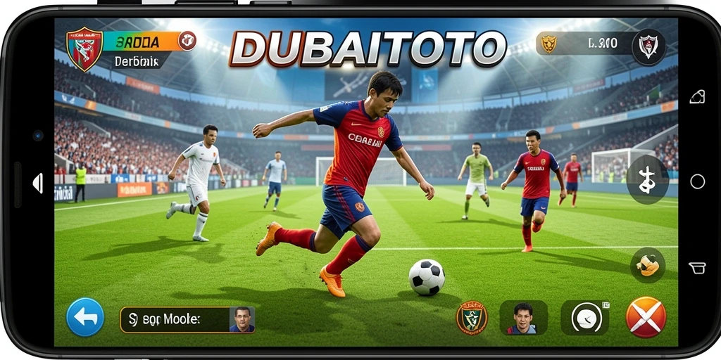 Tangkapan layar DUBAITOTO menampilkan aksi sepak bola yang mendebarkan.