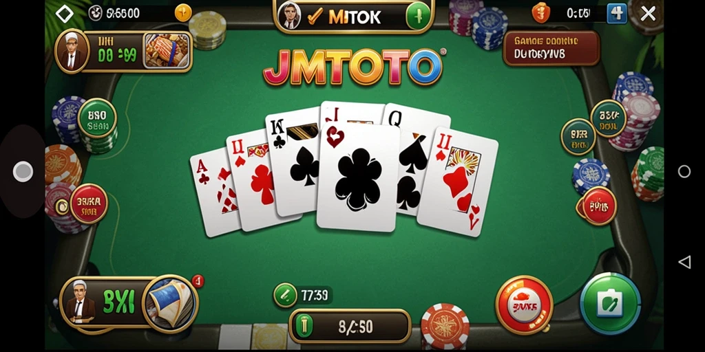 Screenshot gameplay JMTOTO menampilkan aksi domino yang seru dan menantang.
