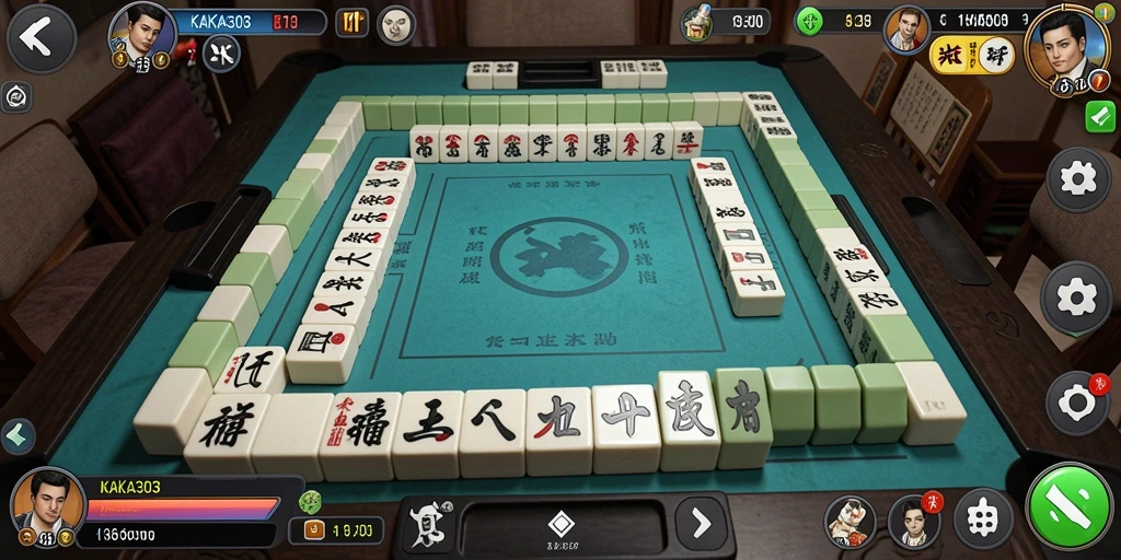 Tampilan gameplay KAKA303 dengan grafis Mahjong yang menarik.