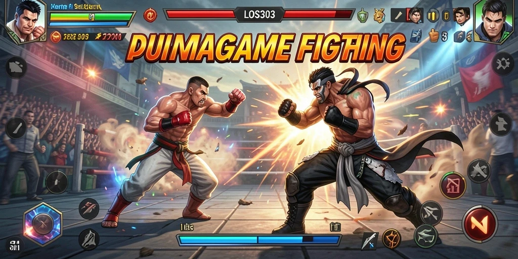 Tampilan gameplay menarik dengan karakter Fighting yang kuat.