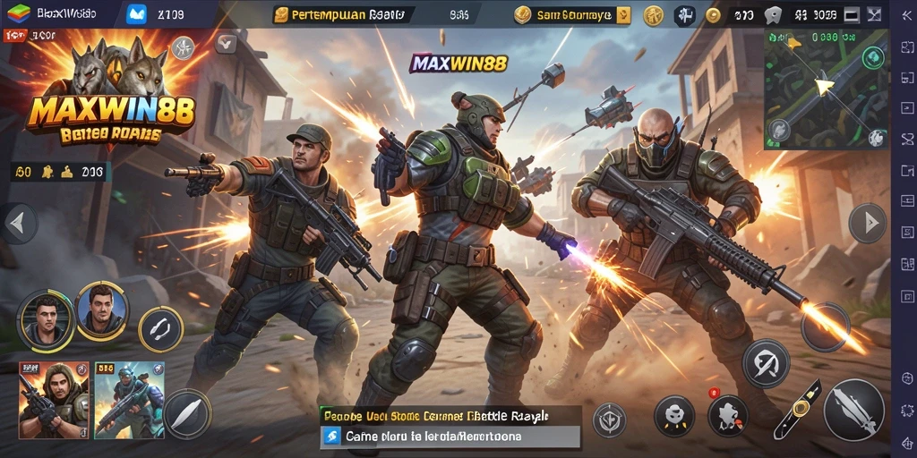 Tampilan gameplay seru di MAXWIN88 dengan aksi pertempuran yang mendebarkan.