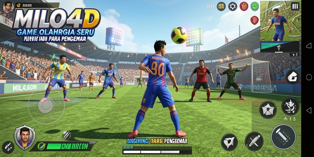 Tampilan gameplay seru dari MILO4D yang menggambarkan aksi di lapangan.