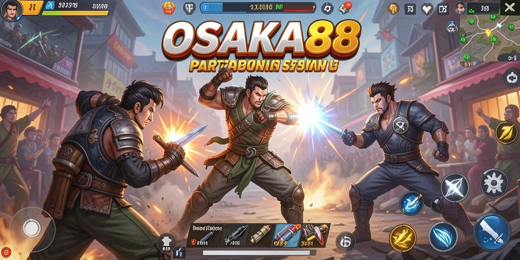 Tampilan gameplay seru dalam <strong>OSAKA88</strong>, penuh aksi Battle Royale.