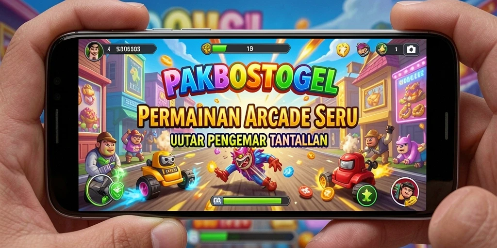 Tampilan gameplay PAKBOSTOGEL yang penuh warna dan dinamis.