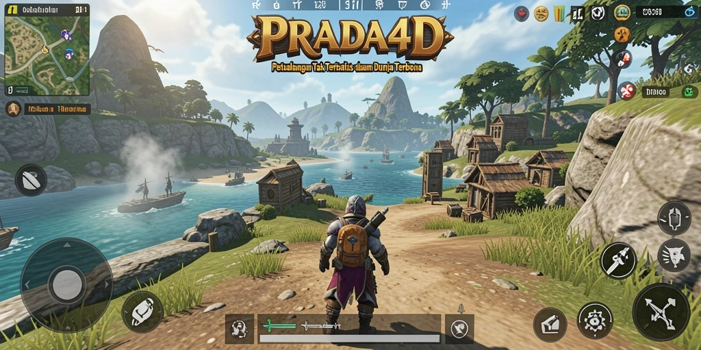 Tampilan gameplay yang mendebarkan dalam dunia terbuka PRADA4D.