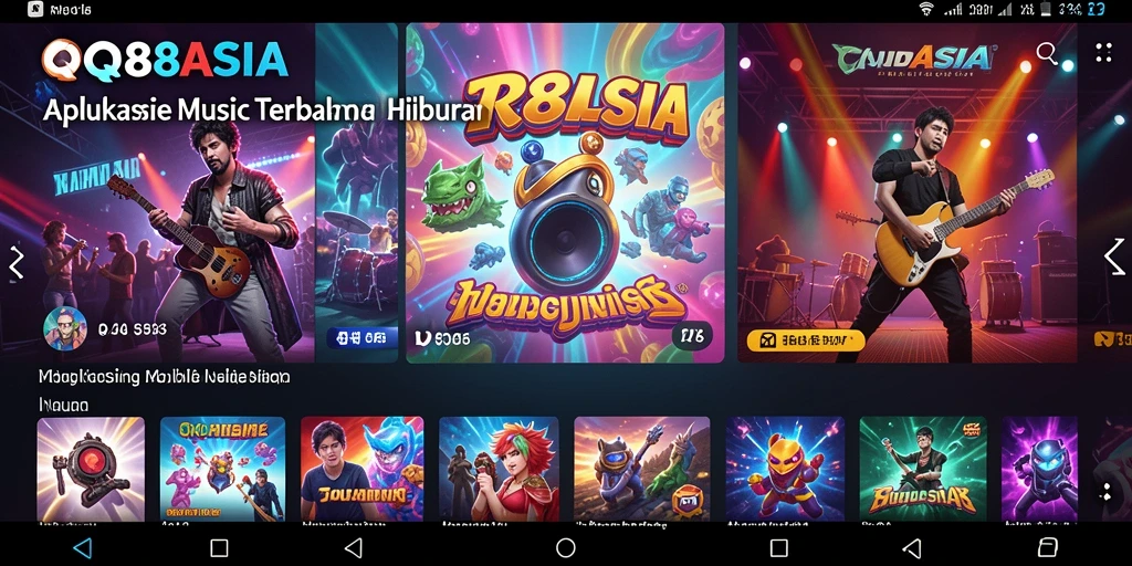 Tampilan antarmuka <strong>QQ88ASIA</strong> yang menampilkan berbagai pilihan lagu.
