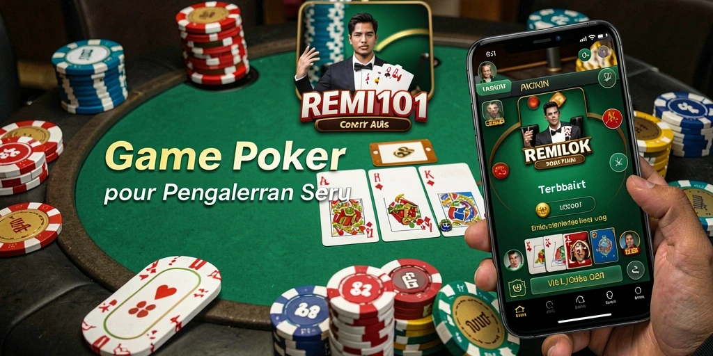 Tampilan menarik dari gameplay Poker dalam REMI101.