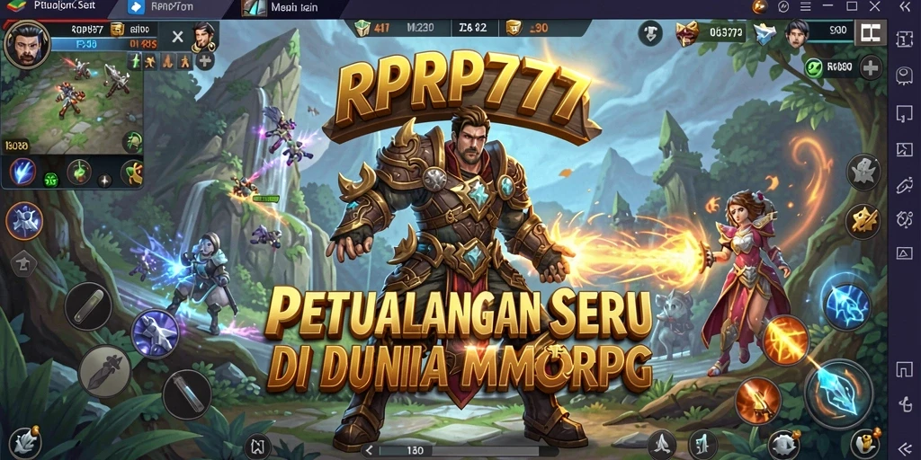 Screenshot tampilan gameplay menampilkan sistem pertempuran seru di RPRP777.