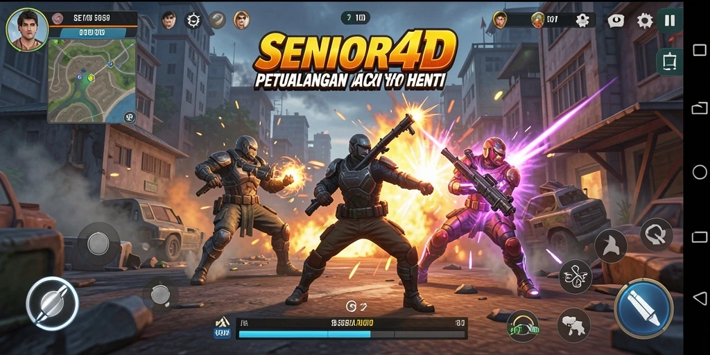 Gameplay seru di SENIOR4D dengan pertarungan yang mendebarkan.