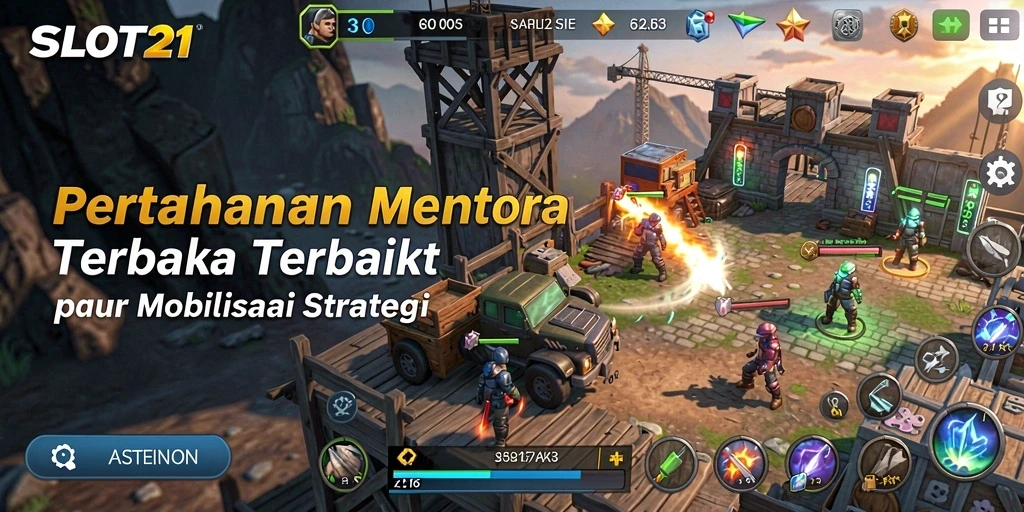 Tampilan mendebarkan dari aksi pertahanan Tower Defense di SLOT21.