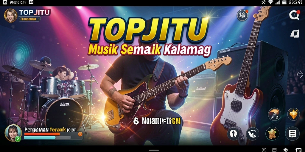 Tampilan gameplay menarik dengan berbagai pilihan lagu.